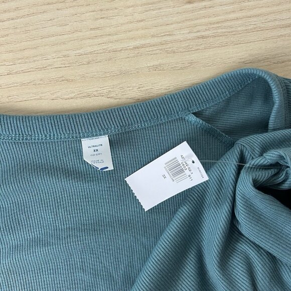 Old Navy Ultralite Ribbed Cardigan Top Plus Size 3X Cropped Tennessee Blue GoDry - Picture 6 of 9